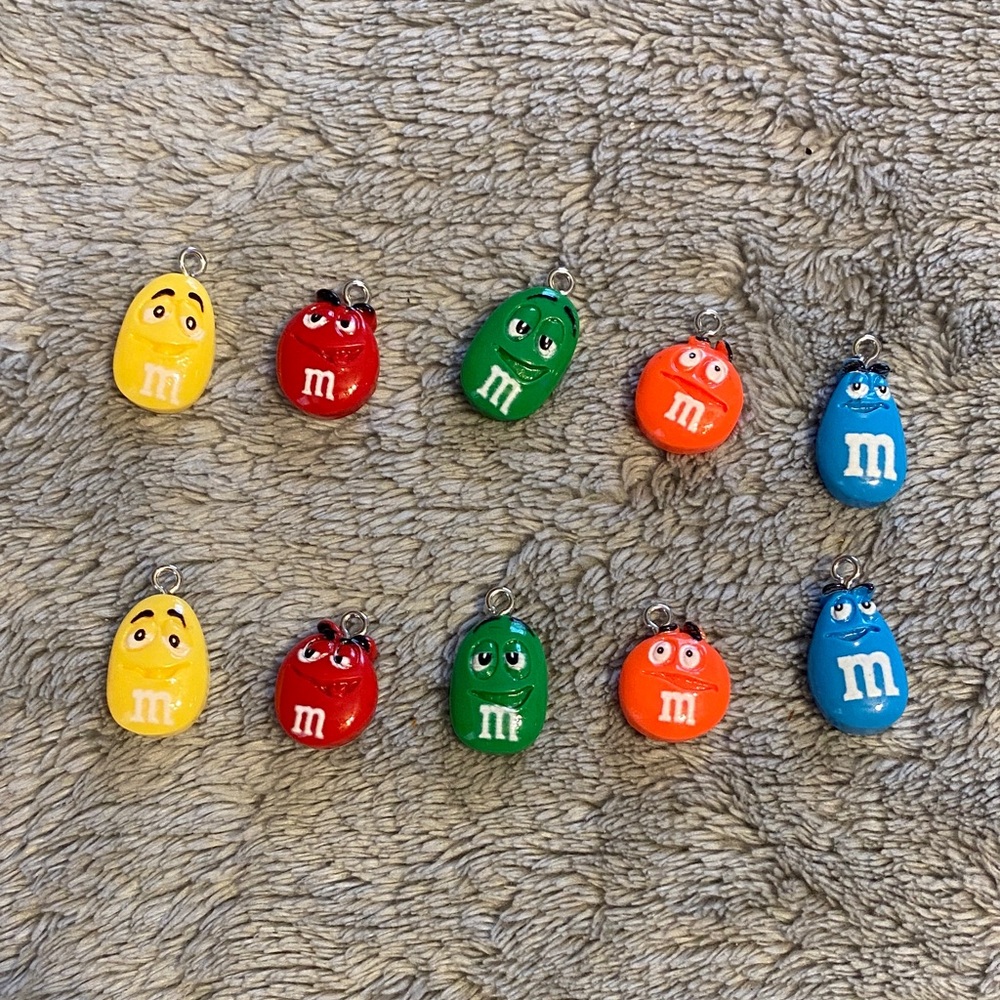 Colorful M&M Character Charms
